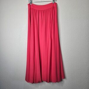 Edme & Esyllte Maxi Skirt Hot Pink Pleated Womens Size 6 Flowy Chiffon A Line